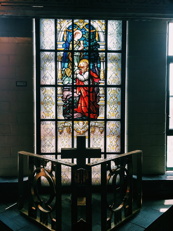 vitráže, náboženstvo, svetlo, vitráže okien, morená, sklo, kostol