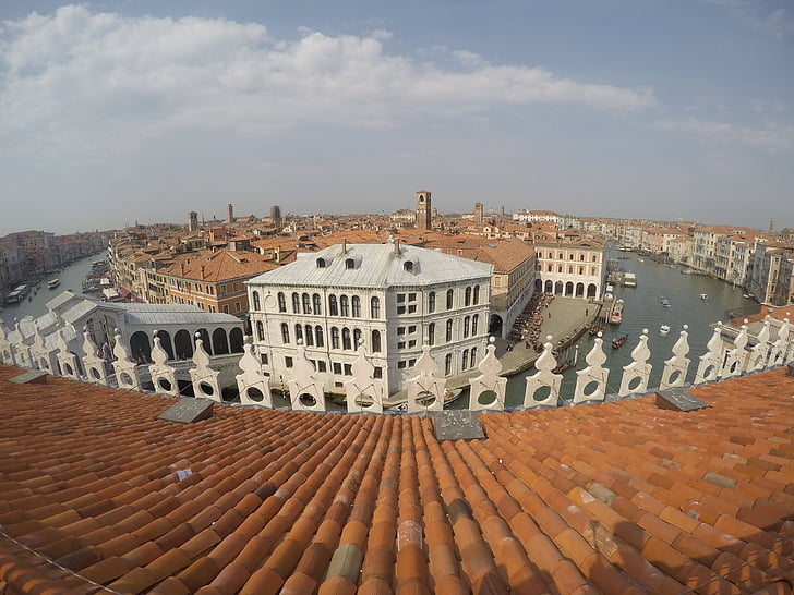 Rialto, Venecia, vacaciones, canal, Turismo, edificios históricos, al atardecer