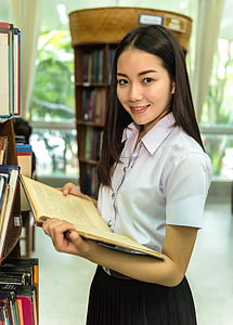 woman, library, students, study of, classmate, academic, adult