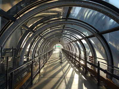 Centro pompidou, Paris, tubo de vidro, iluminação, latino-americanos, Plexiglas, túnel
