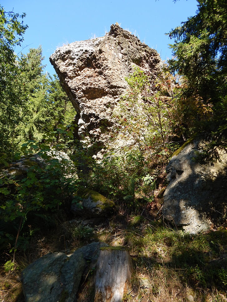 Roca, pedra, bosc, muntanyes, natura, estructura, pedres naturals
