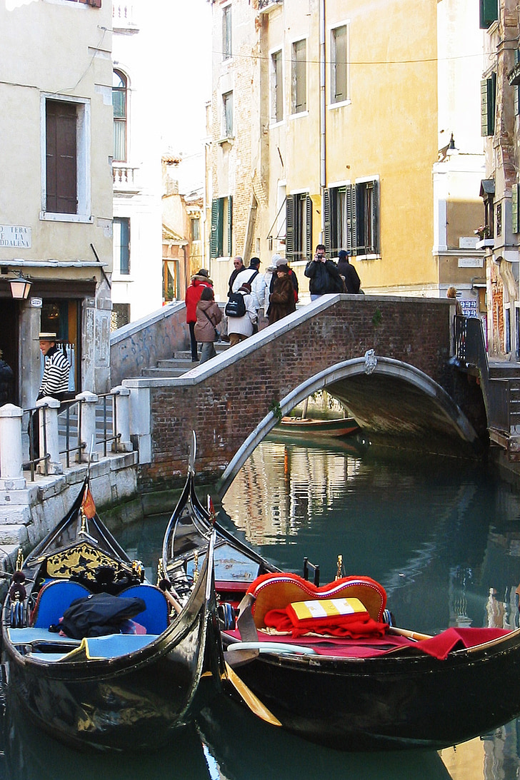 Venezia, Italia, gondole, canale, Barche, barca, colori