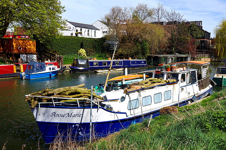 houseboat, canal, water, travel, vessel, transportation, english