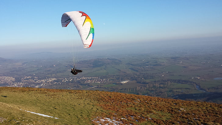 paragliding, glider, sport, parachute, parachuting, flying, extreme Sports