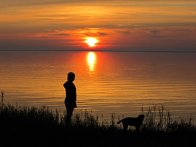 zonsondergang, nazomer, Denemarken