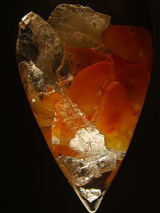 Fiole, quartzo, pedras preciosas, inserido, laranja, tratamento, linda