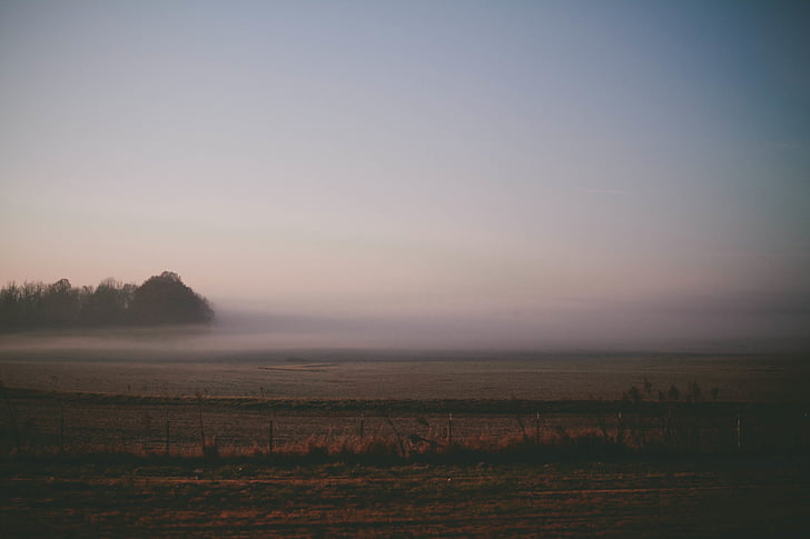 φωτογραφία, γη, που καλύπτονται, ομίχλες, ομίχλη, ομίχλη, ομιχλώδης