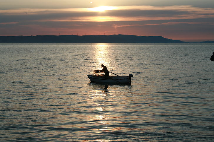 pescatore, Croazia, mare, Costa, Adriatico, Mediterraneo, pescatori