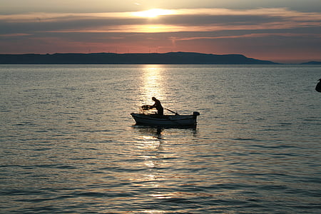 fiskaren, Kroatien, havet, kusten, Adriatiska havet, Medelhavet, fiskare
