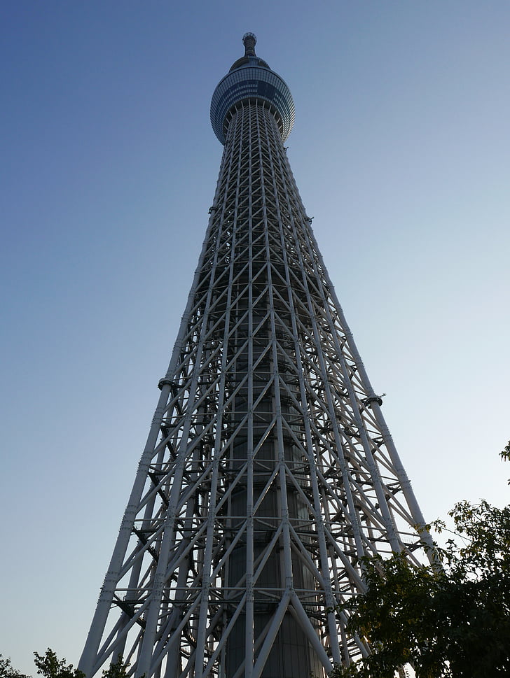 Tokyo sky tree, vysoká budova, obloha, věž, vysoký, METALIC, velké