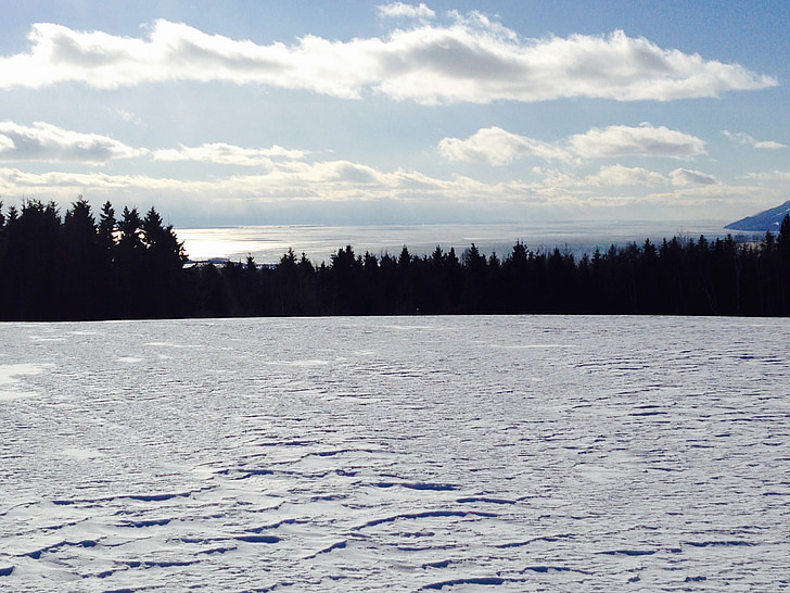 pemandangan musim dingin, Charlevoix, salju
