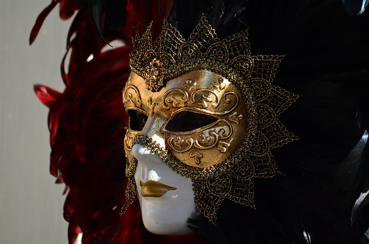 Schwäbisch hall, hallia venezia, kostum, gambar, Karnaval, Venezia, masker