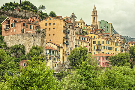 Ventimiglia, città, sole, costruzione, città, architettura, Europa
