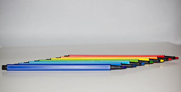felt tip pens, color, rainbow