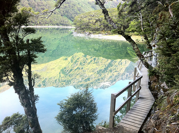 reflektion, Nya Zeeland, vacker natur, landskap, vatten, Alperna, spegel