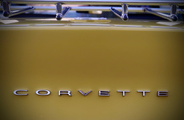 Corvette, Oldtimer, Auto, historiskt sett, fordon, gul, Classic