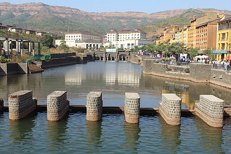 Lavasa, Stadt, See, Indien, Fluss, Udaipur