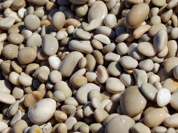 pedras, seixos, mar, textura