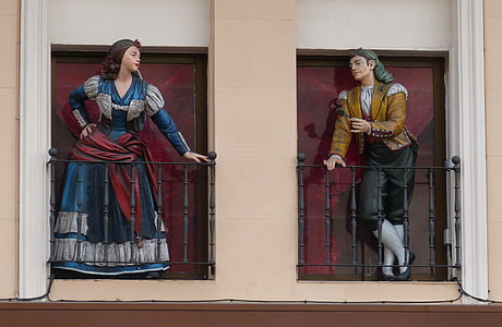 Madrid, España, capital, ventana, Figura, estatua de, moda