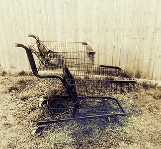 изоставени, бакалница количката, на открито, количка за пазаруване