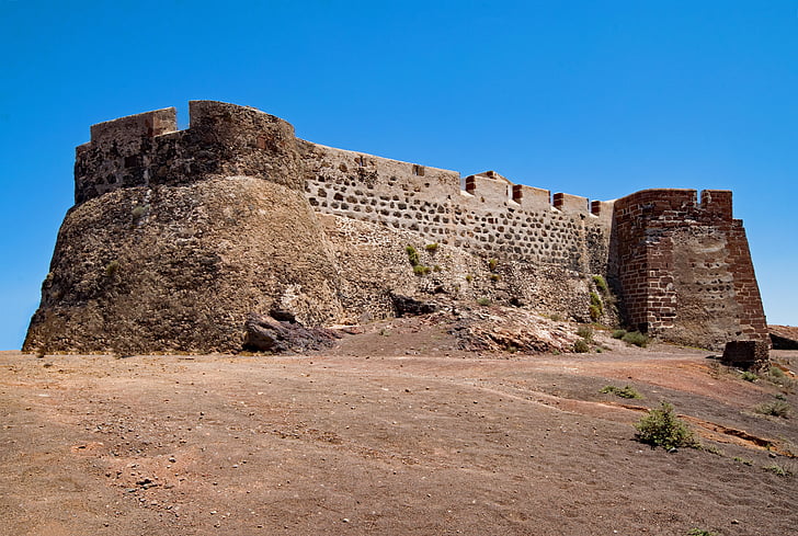 Castillo de santa barbara, Teguise, Lanzarote, Kanarieöarna, Spanien, Afrika, platser av intresse