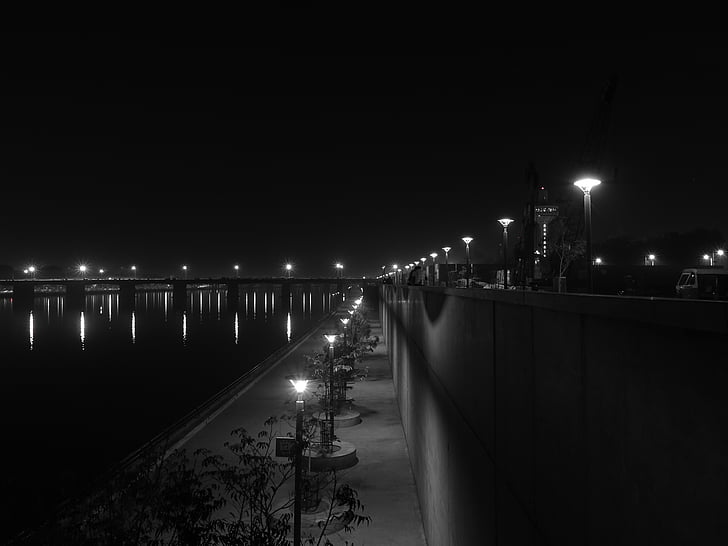 Ahmedabad, antica, bella, in bianco e nero, Ponte, Castello, città