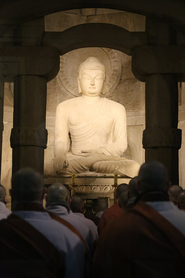 budism, Temple, munk, Buddha, seokgulam, chanting, palve