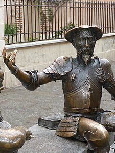 Don quijote, La mancha, Hiszpania, Pomnik, posąg, Rysunek, Rycerz