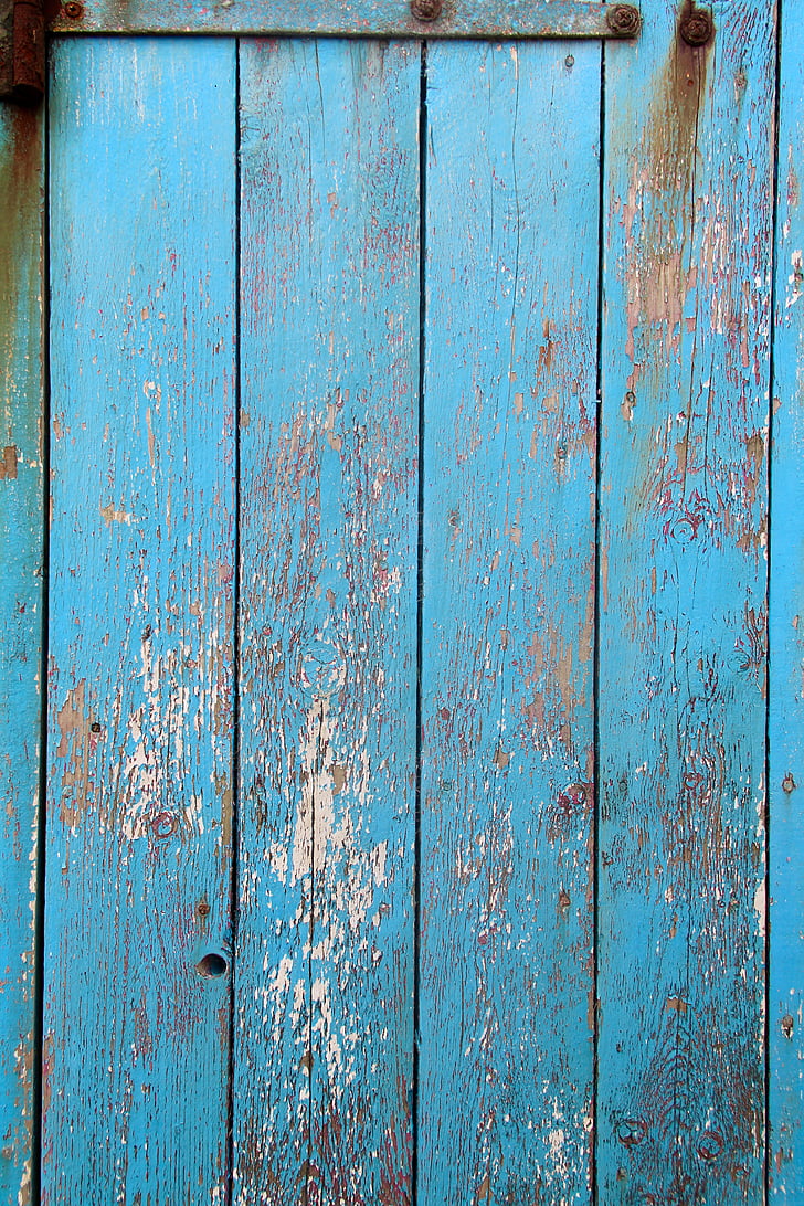 blauw, houten, plukken, nog steeds, items, dingen, deur