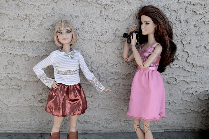 Barbie, nines, joguines, rodatge, cinema, càmera, posant