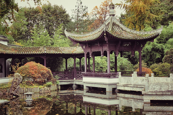 Chineză park, Parcul, Chineză, calm, mediu, asiatice, orientale