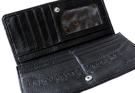 sort, pung, pic, læder, tekstur, tilbehør, tegnebog