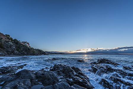 Dawn, stranden, guilche, Nerja, Malaga, Costa del sol, Spanien