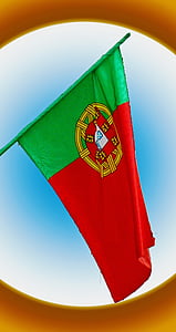Bandeira, Portugal, desporto, cores nacionais, Bandeira de Portugal, ilustração, patriotismo