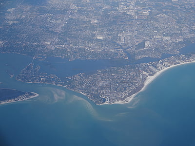 Флорида, побережье Мексиканского залива, вид сверху, путешествия, побережье, Америки, США