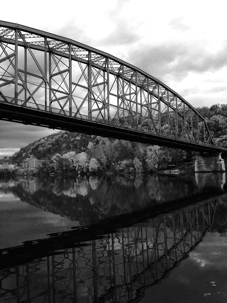 black, white, bridge, black and white, architecture, beautiful, rural