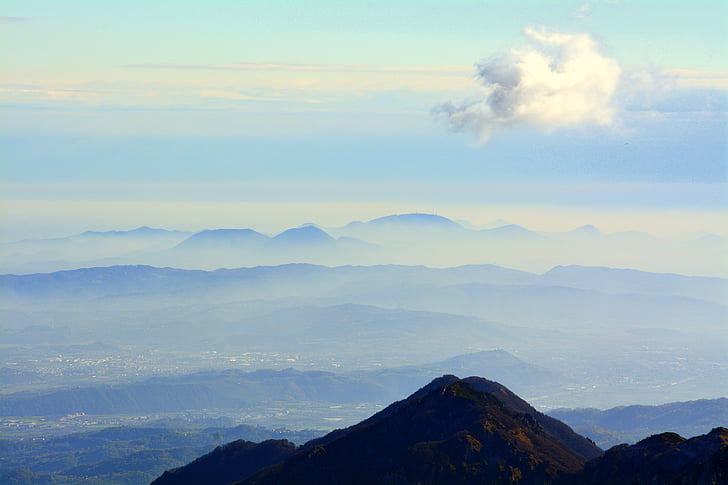 nuages, montagnes, brouillard, distance, Nuage, Italie, Carega