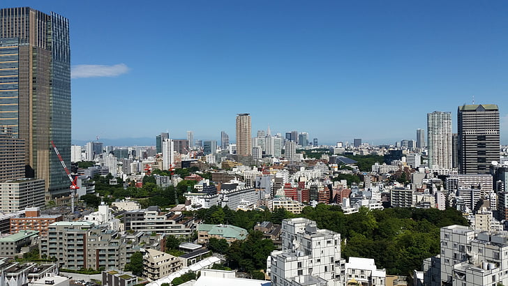 Tokyo, Japan, Skyline, staden, skyskrapor, byggnad, Sky