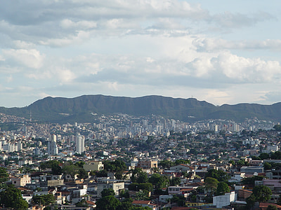 Belo horizonte, montagna, paesaggio, Brasile, architettura, Skyline, città