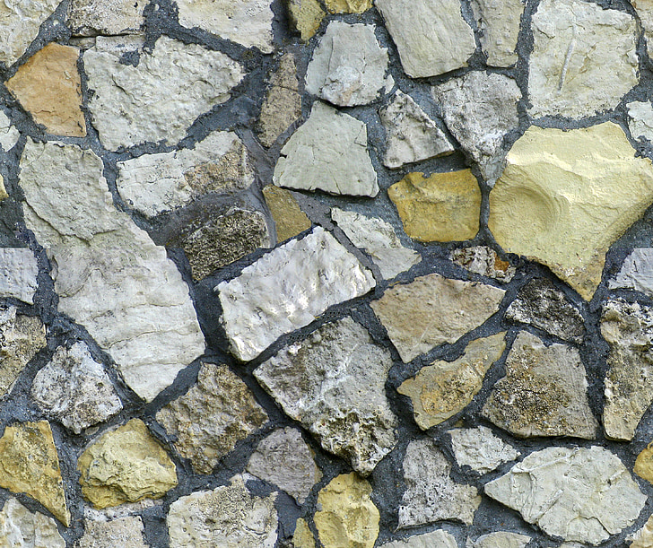 batu, batu alam, kuning, warna-warni, dinding bata, batu bata, pasir batu