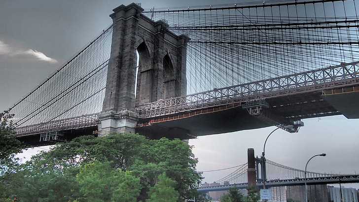 Brooklyn bridge, Bridge, New york, hængebro, USA