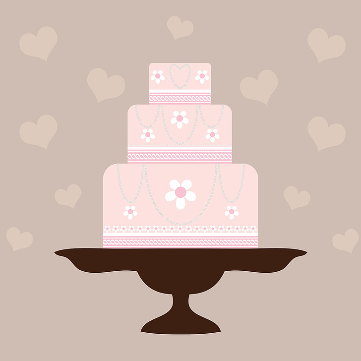 kake, rosa, mat, søt, dessert, bursdag, feiring