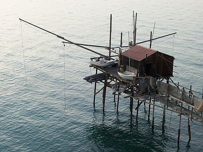 Visser, cabaña del pescador, vacaciones, mar, Italia, molize, agua