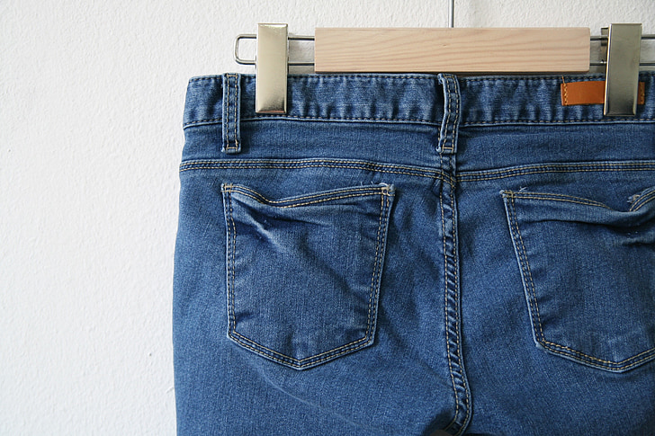 jeans, detaljer, limt