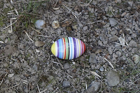 vajcia, Veľkonočné vajíčko, keramické, farebné, pruhované, stratené, Veľkonočný zajačik
