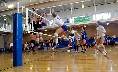 volleyball, women, return, spike, block, jump, serve