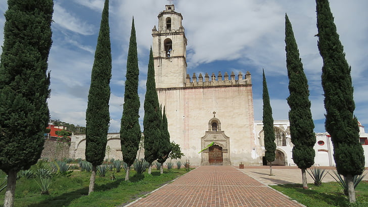 tlacotepec, luostari, Atrium, kirkko, arkkitehtuuri, uskonto, kuuluisa place
