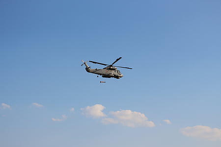 helicòpter, vol, cel, volant, vehicle aeri, avió, aire