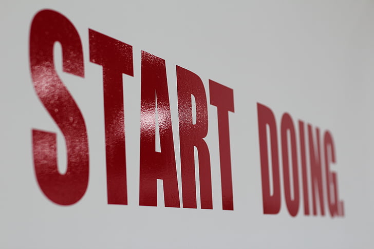 lettering, start, doing, red, wall, sign