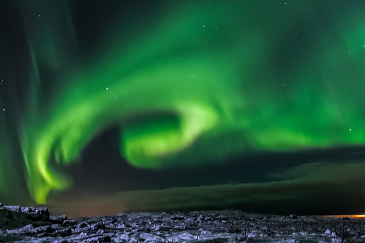 Aurora boreale, Islanda, del Nord, cielo, notte, Aurora, fenomeno